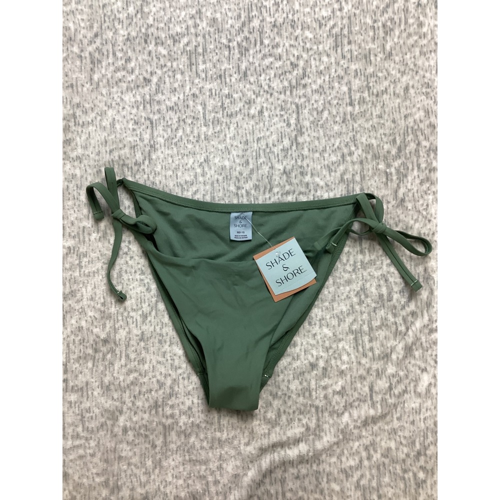 Shade & Shore Women Green Side-Tie Bikini Bottom Medium 8-10 PID-5G548L